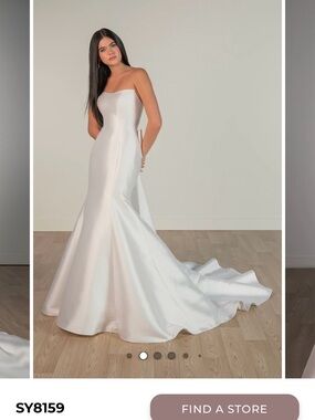 Stella York Strapless Mikado Silk Wedding Gown in Ivory